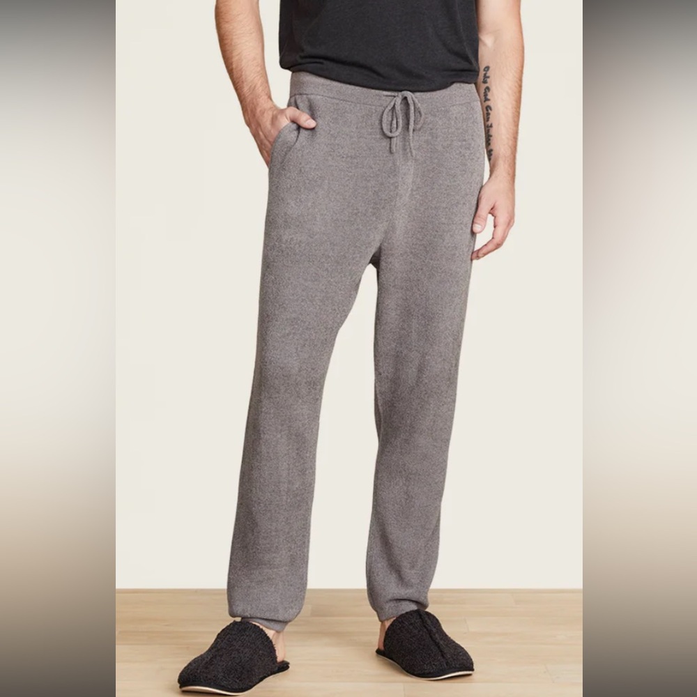 Barefoot Dreams men’s Small Gray Sweatpants Joggers Knit Wide Leg Oversized